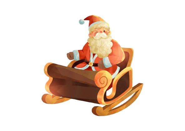 Santa on sleigh